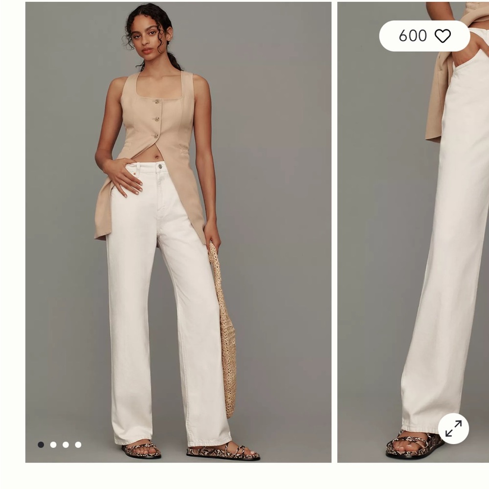 Reformation Val 90s White Jeans